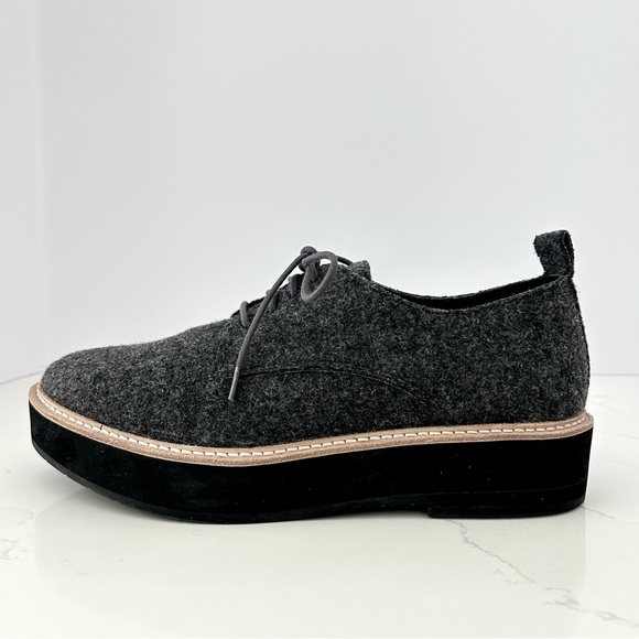 Eileen Fisher System Nims Platform Oxford Shoes Lace Up Grey Felt Size 10 NWOT - Picture 8 of 14